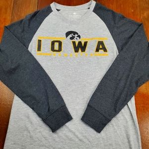 NCAA Iowa Hawkeyes Adult Mens Large Long Sleeve Colosseum Shirt Gray